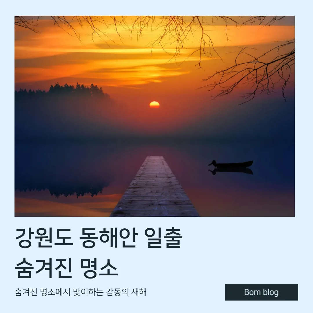 강원도 동해안 일출 정보🌅 숨겨진 명소 3 강원도 동해안 숨겨진 명소 일출