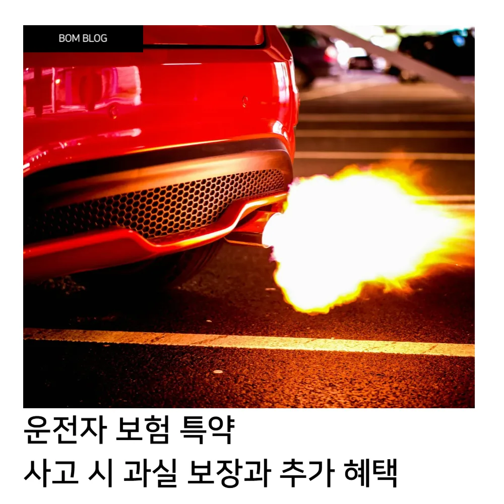 운전자 보험 특약, 사고 시 과실 보장과 추가 혜택의 모든 것 5 운전자 보험 특약 사고 과실보장