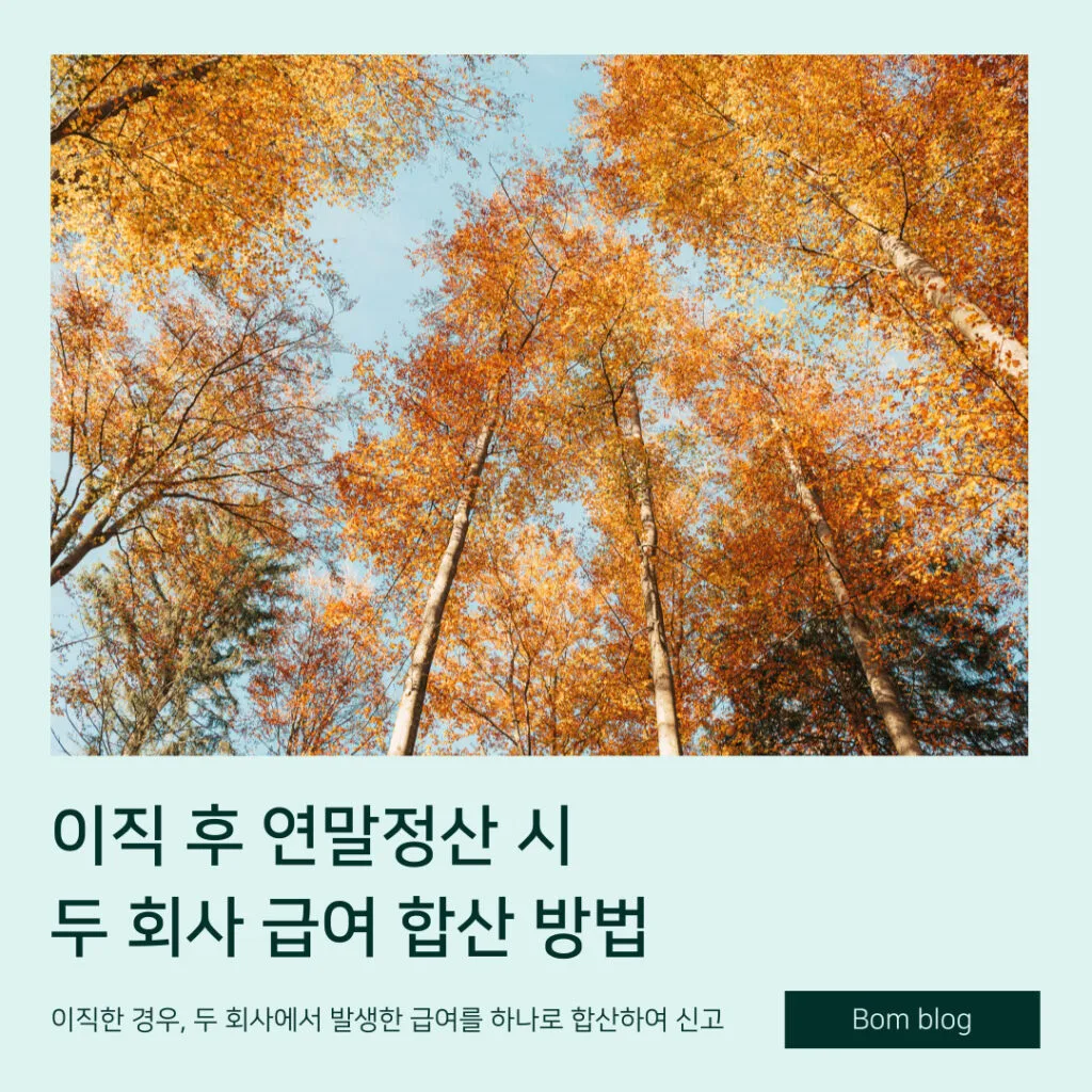 이직 후 연말정산 시 두 회사 급여 합산 방법, 단계별 절차와 유의사항 2 이직 후 연말정산 시 두 회사 급여 합산 방법