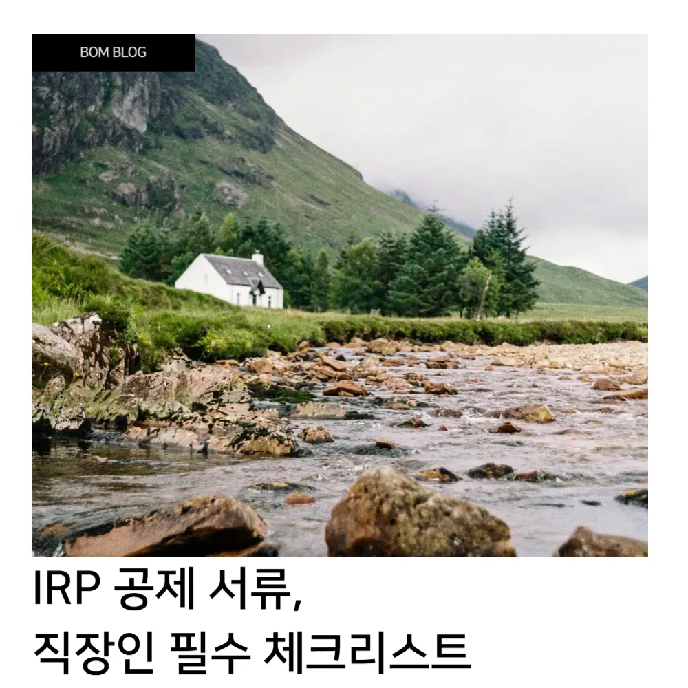 IRP 공제 서류, 직장인 필수 체크리스트 5 IRP 공제 서류, 직장인 필수 체크리스트 (1)