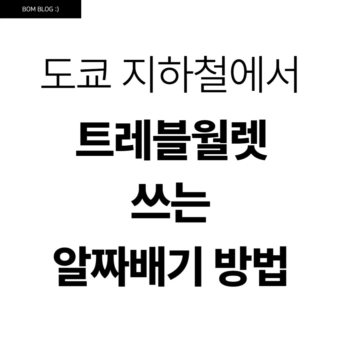 도쿄 지하철에서 트레블월렛 쓰는 가장 알짜배기 방법 5 도쿄 지하철에서 트레블월렛 쓰는 가장 알짜배기 방법