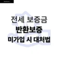 전세보증금 반환보증 미가입 시 대처법 2 전세보증금 반환보증 미가입 시 대처법