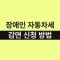 장애인 자동차세 감면 신청 방법 (2025년 최신 기준) 5 장애인 자동차세 감면 신청 방법 (2025년 최신 기준)